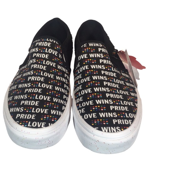 Vans Asher Pride Black Glitter Women's Slip-On Shoes Size 8 NWOB - Picture 3 of 6